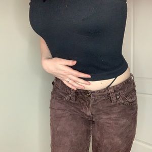 Flared brown corduroy pants